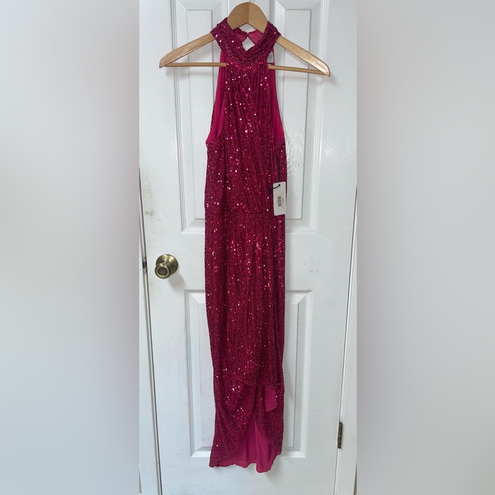 Saylor Dress Size XS XSmall Sequin Pink Halter Party Cocktail New NWT Prom Read - Picture 3 of 13